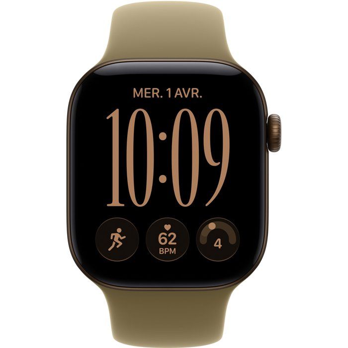 Apple Watch Series 12 GPS - 42mm - Dark Bronze Aluminum Case - Olive Sport Band - M/L