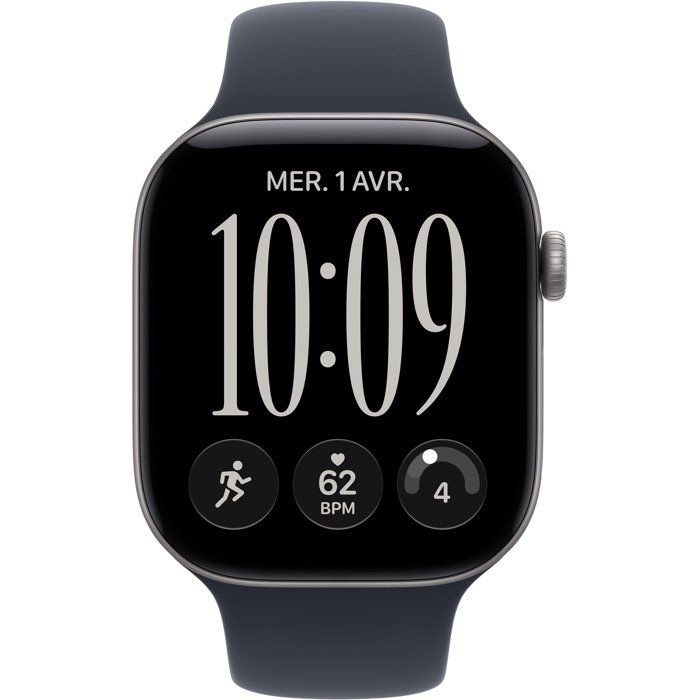 Apple Watch Series 12 GPS - 46 mm - Space Gray Aluminum Case - Navy Blue Sport Band - S/M