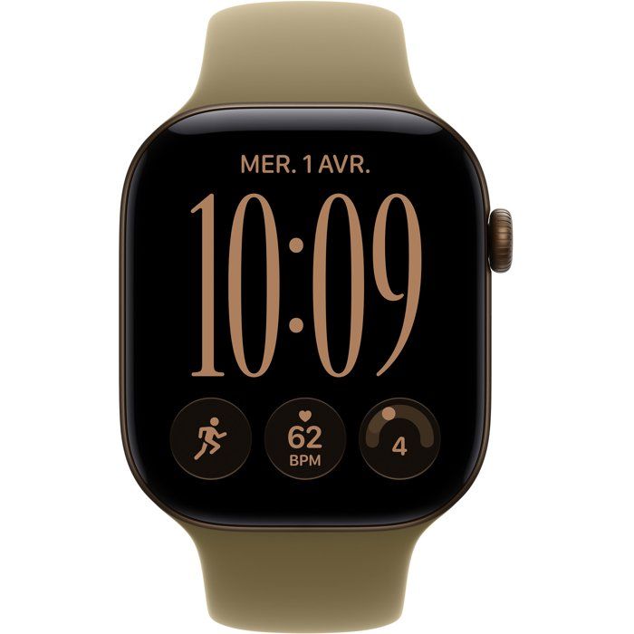 Apple Watch Series 12 GPS - 46 mm - Dark Bronze Aluminum Case - Olive Sport Band - M/L