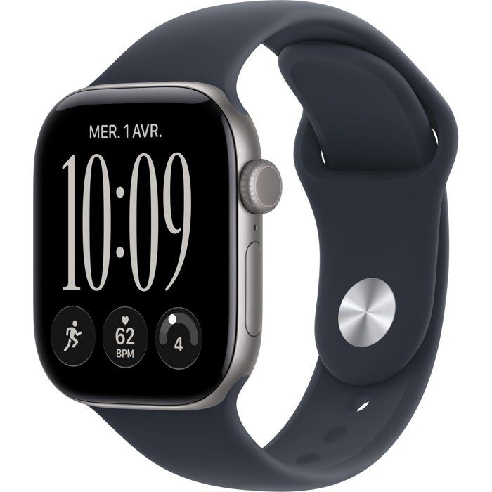 APPLE Watch Series 12 GPS + Cellular - 42mm - Boîtier Space Grey Aluminium - Bracelet Navy Blue Sport Band - S/M