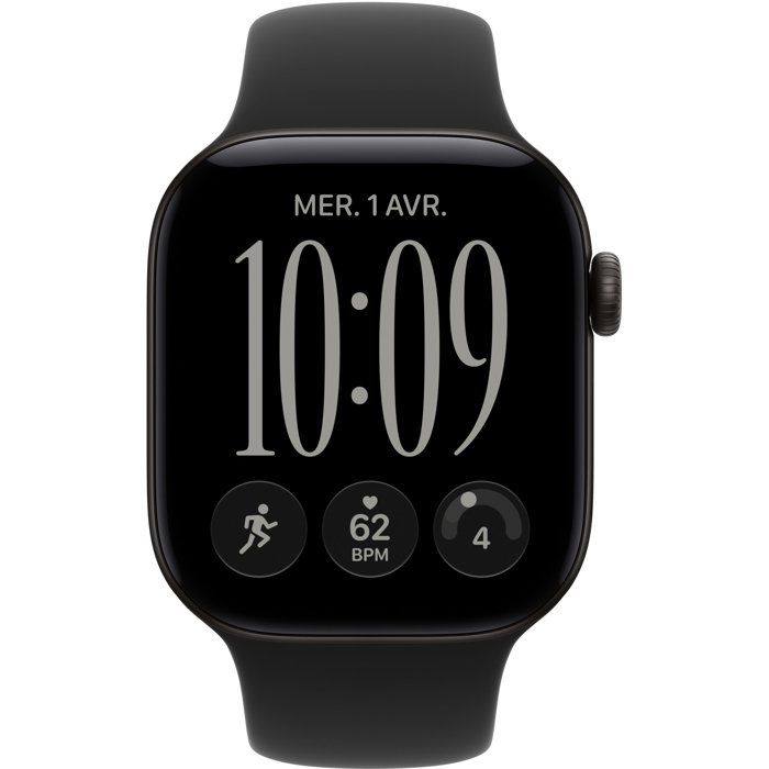 APPLE Watch Series 12 GPS + Cellular - 42mm - Boîtier Black Aluminium - Bracelet Black Sport Band - S/M