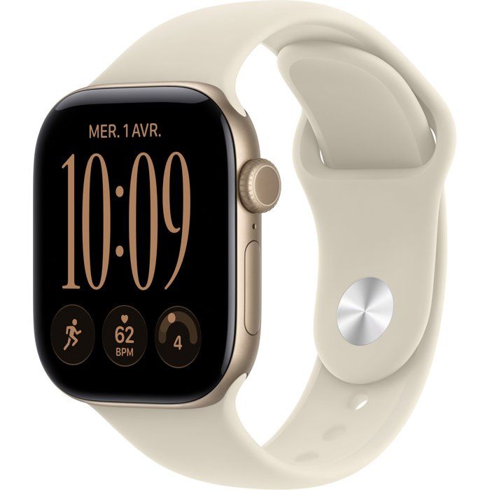 APPLE Watch Series 12 GPS + Cellular - 42mm - Boîtier Light Gold Aluminium - Bracelet Sand Sport Band - S/M