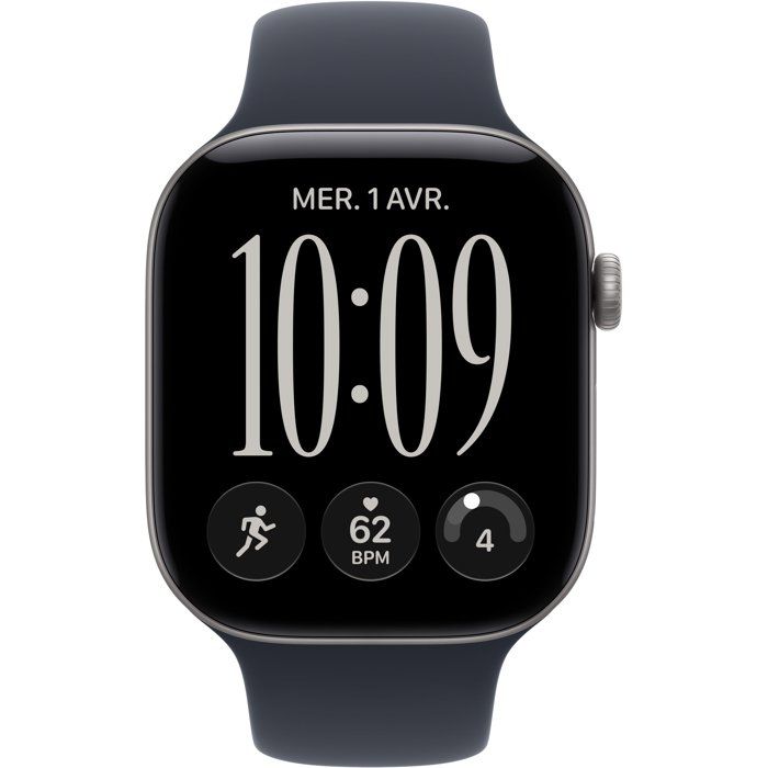 APPLE Watch Series 12 GPS + Cellular - 46mm - Boîtier Space Grey Aluminium - Bracelet Navy Blue Sport Band - M/L
