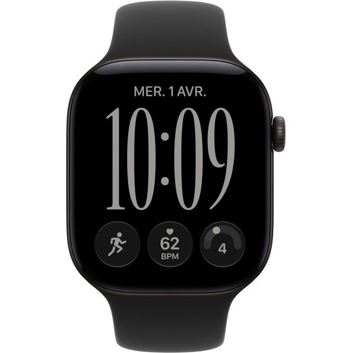 Apple Watch Series 12 GPS + Cellular - 46mm - Black Aluminum Case - Black Sport Band - M/L