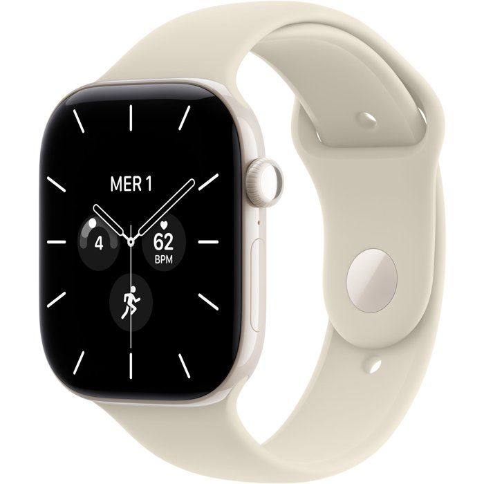 Apple Watch Series 12 GPS + Cellular - 46mm - Pearl White Ceramic Case - Sand Sport Band - S/M