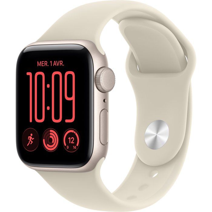 Apple Watch SE 3 GPS - 40 mm - Starlight Aluminum Case - Sand Sport Band - S/M