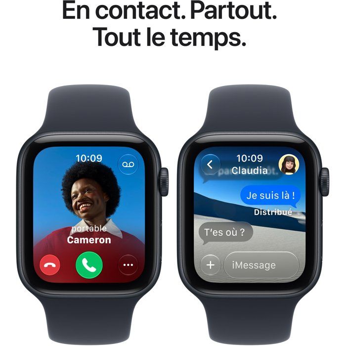 Apple Watch SE 3 GPS - 44 mm - Midnight Aluminum Case - Navy Blue Sport Band - S/M