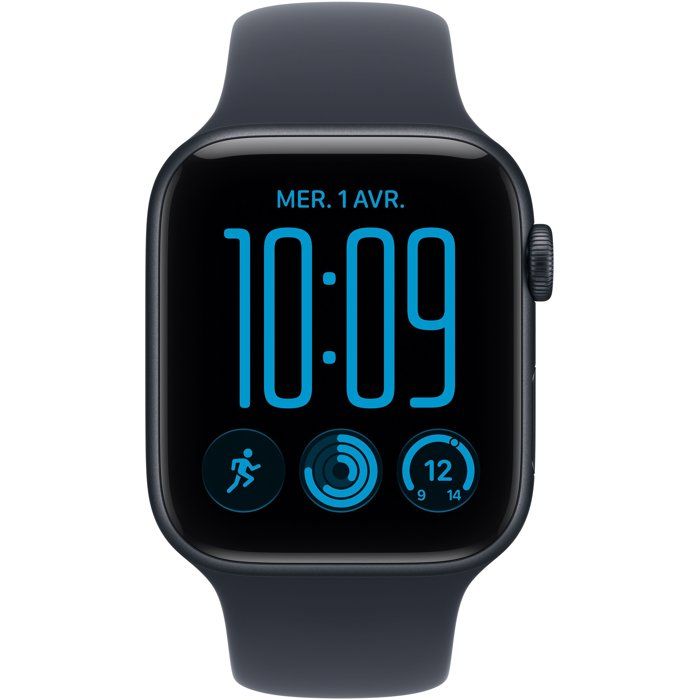 Apple Watch SE 3 GPS - 44 mm - Midnight Aluminum Case - Navy Blue Sport Band - M/L