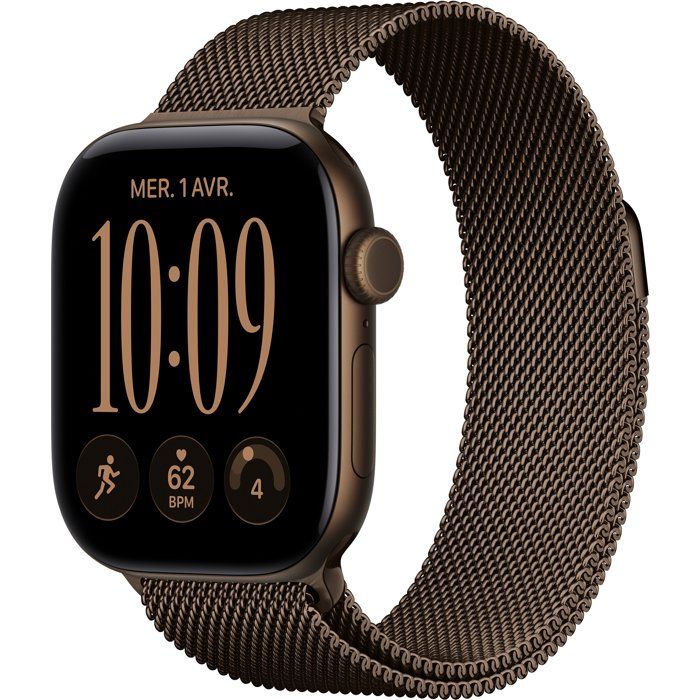 APPLE Watch Series 12 GPS + Cellular - 42mm - Boîtier Dark Bronze Aluminium - Bracelet Dark Bronze Milanese Loop