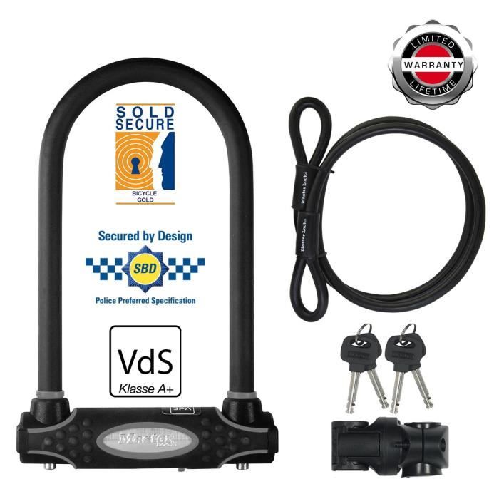 MASTER LOCK U-Lock with Cable - Keyed