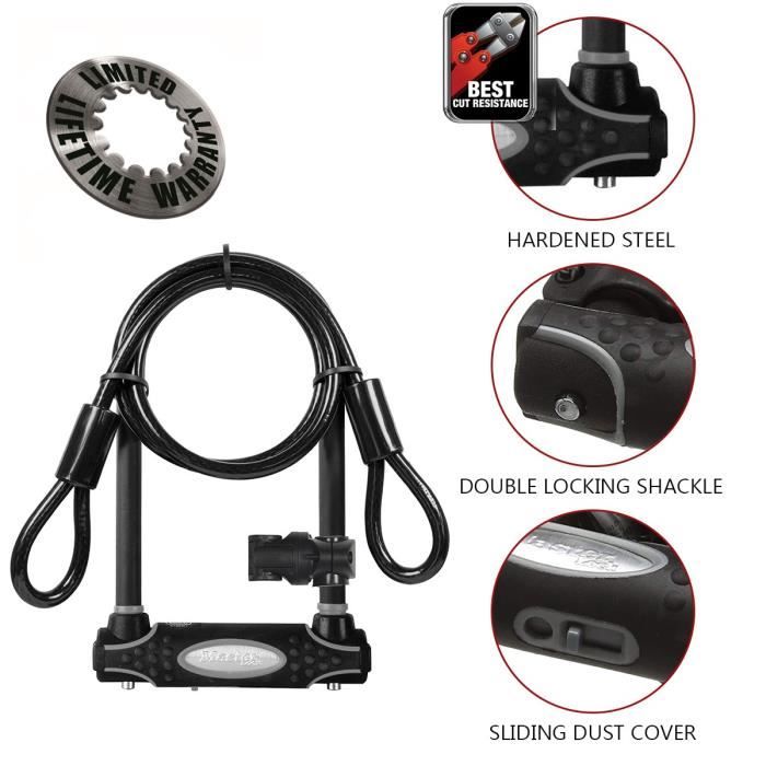 MASTER LOCK U-Lock with Cable - Keyed