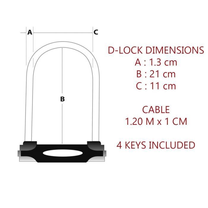 MASTER LOCK U-Lock with Cable - Keyed