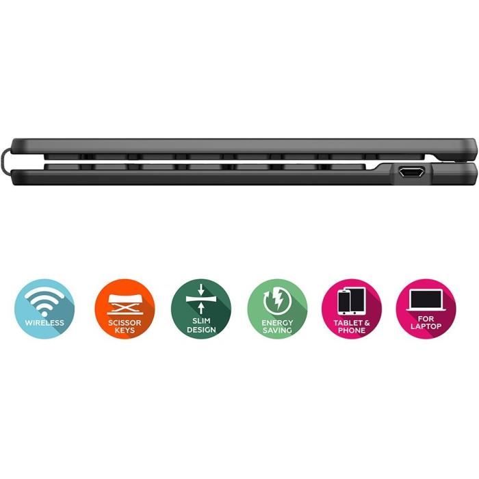 Foldable bluetooth keyboard - MOBILITY - Black - Azerty