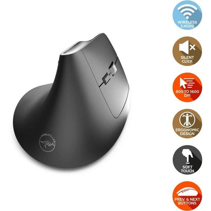 Wireless Ergonomic Mouse - MOBILITY LAB - ML313139 - Plug & Play, no driver needed