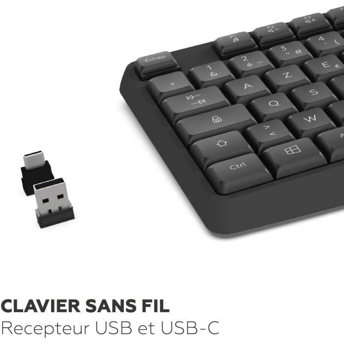 Wireless keyboard - MOBILITY LAB - Deluxe - AZERTY - Black