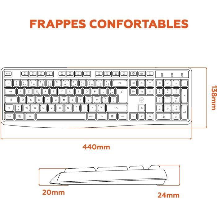Wireless keyboard - MOBILITY LAB - Deluxe - AZERTY - Black