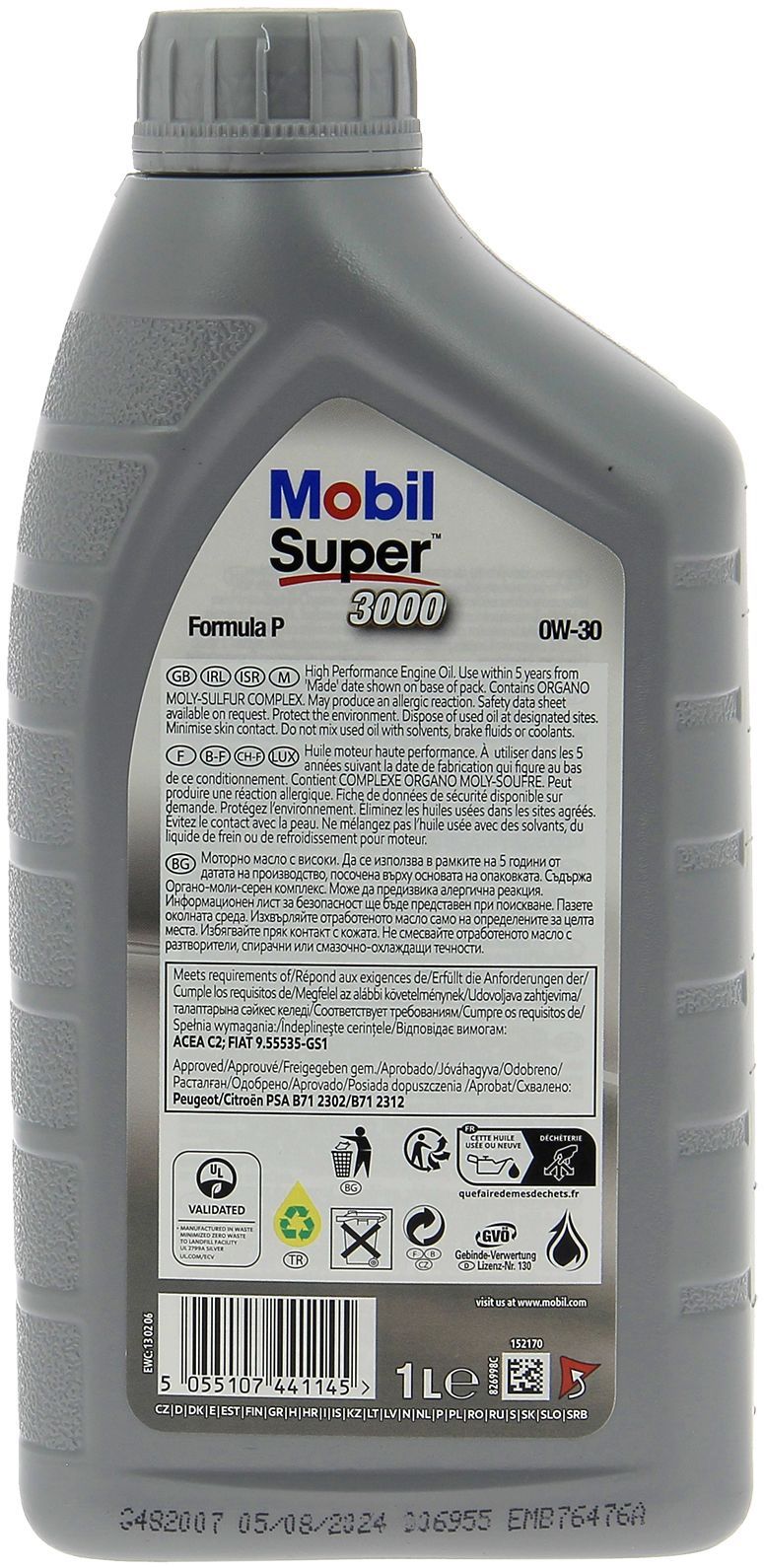 MOBIL Synthetic motor oil S3000 - 0W30 Formula-P - 1 L