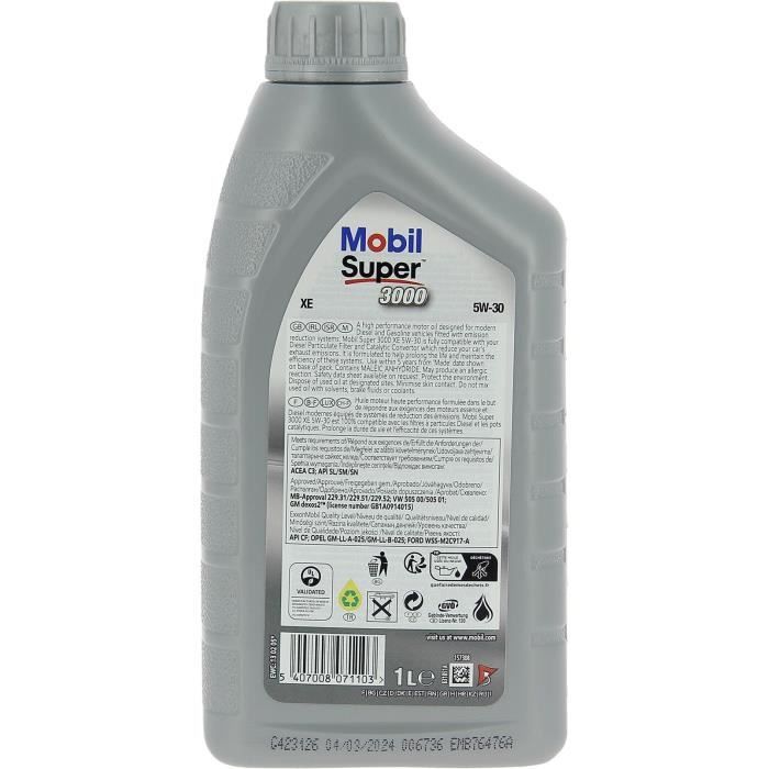 Engine oil can - MOBIL - S3000 5W30 XE - 1 L - 4 seasons