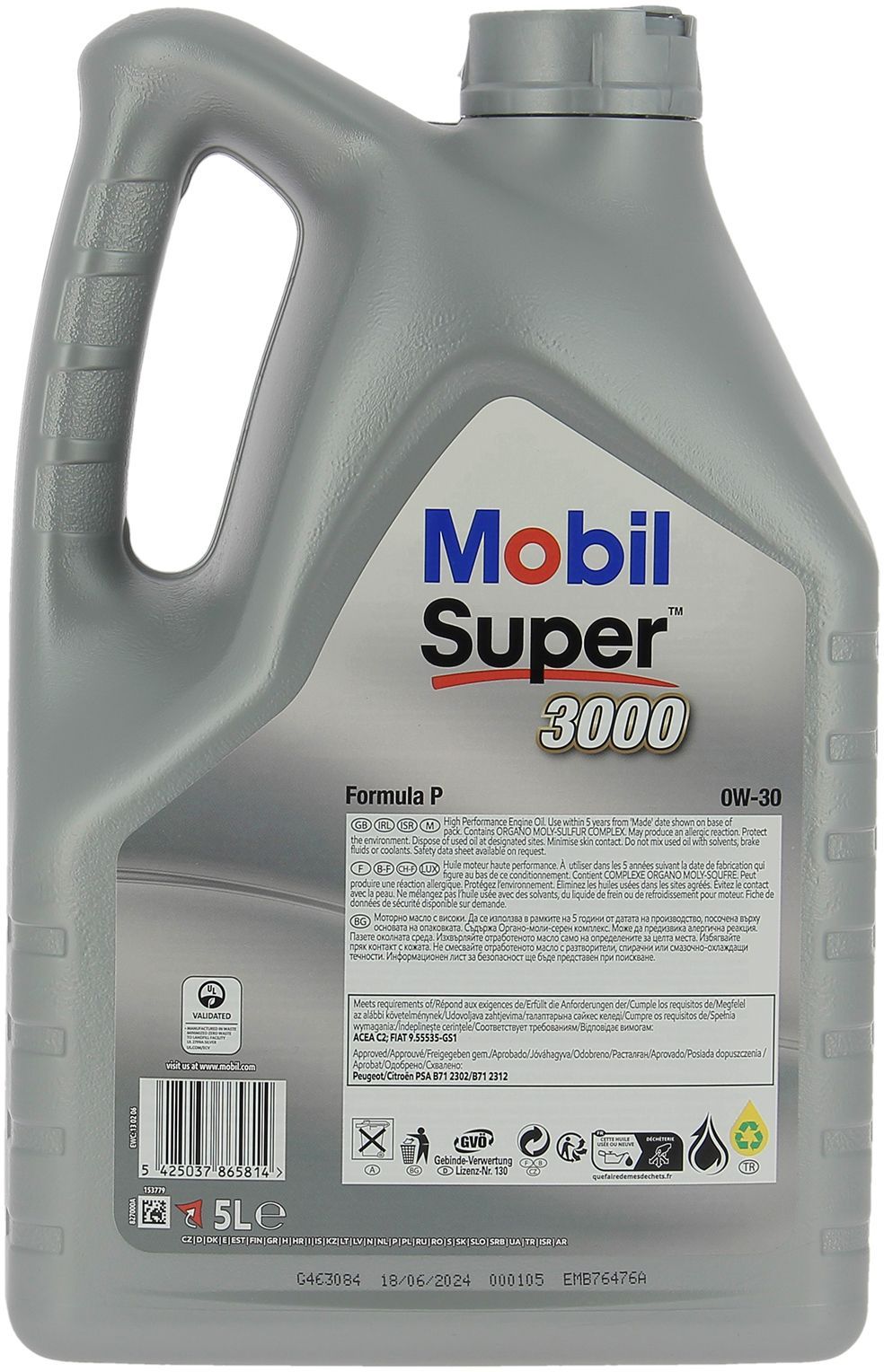 MOBIL Synthetic motor oil S3000 - 0W30 Formula-P - 5 L