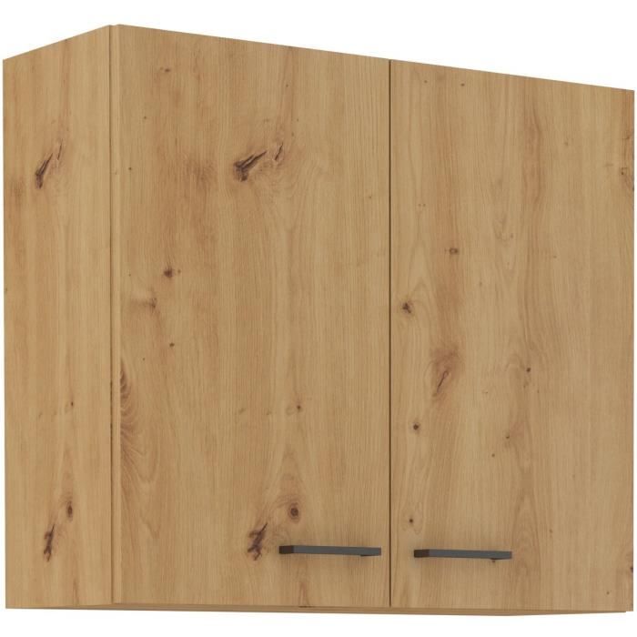 High cabinet - MODENA - 80 cm - Artisan oak and matt black - CUISINIER