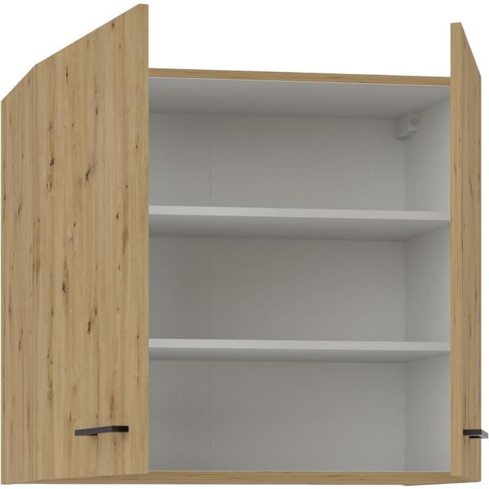 High cabinet - MODENA - 80 cm - Artisan oak and matt black - CUISINIER