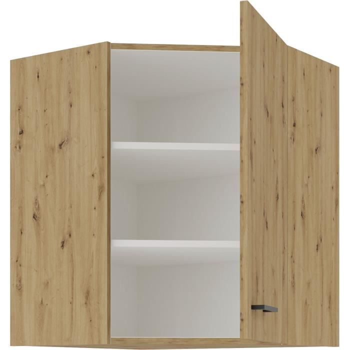 High corner unit - MODENA - 89 x 89 cm - Artisan oak and matt black - CUISINIER