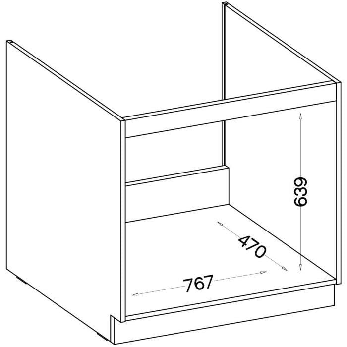 MODENA - Under-sink cabinet - 2 hinged doors - 80 cm - Artisan oak / Matt black - Worktop not included