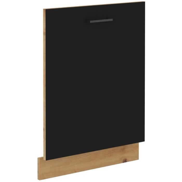 Dishwasher front + plinth - MODENA - 60 cm - Artisan oak and matt black - CUISINIER