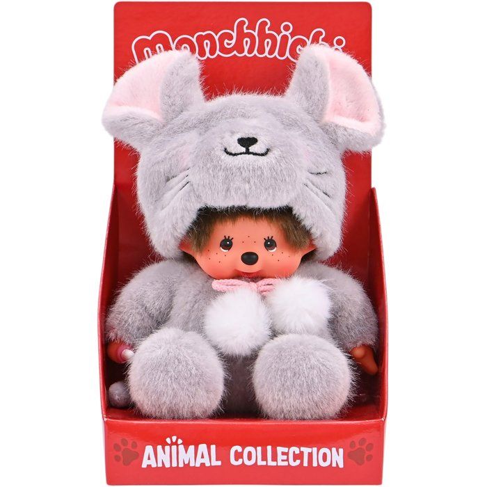 Monchhichi Mouse Plush Toy - BANDAI EXCLUSIVE - Monchhichi - Super-soft 20 cm plush toys for children and adults—ages 2 and up