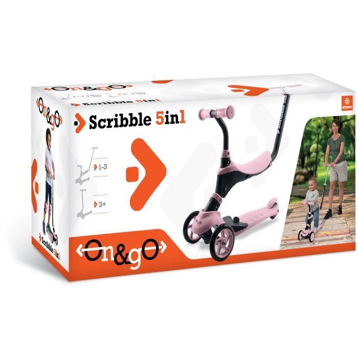 MONDO On and Go Scribble Scooter 5 in 1 - Pink