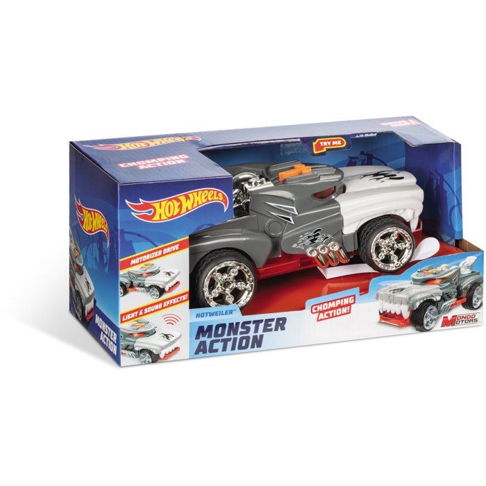 Motorized vehicle - Mondo Motors - Sounds and lights - Hot Wheels Monster Action Hotweiler - 23cm