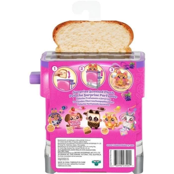 Toasty Treatz - MOOSE TOYS - COOKEEZ MAKERY - Scented plush toy in the shape of a toast, interactive toaster, Random plush model