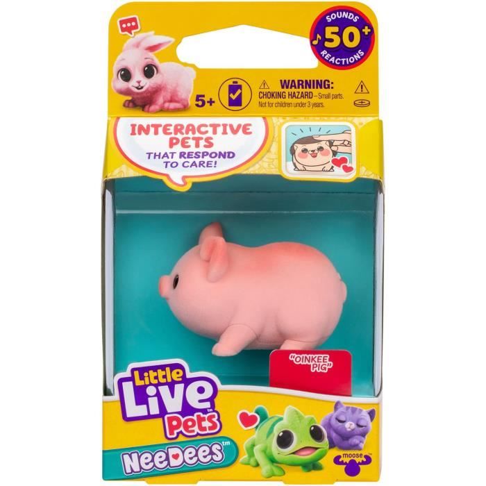 Lil' Needees - MOOSE TOYS - LITTLE LIVE PETS - Interactive pocket pets, with sounds and reactions - Random plush model