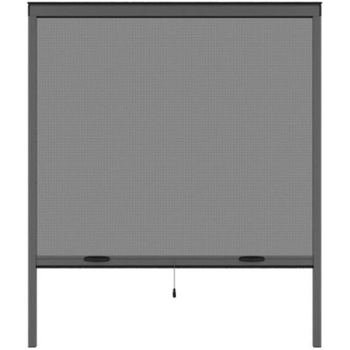 Window mosquito net L125 x H145 cm in anthracite grey aluminium - Can be cut to size in width and height