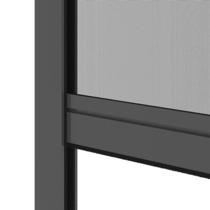 Window mosquito net L125 x H145 cm in anthracite grey aluminium - Can be cut to size in width and height