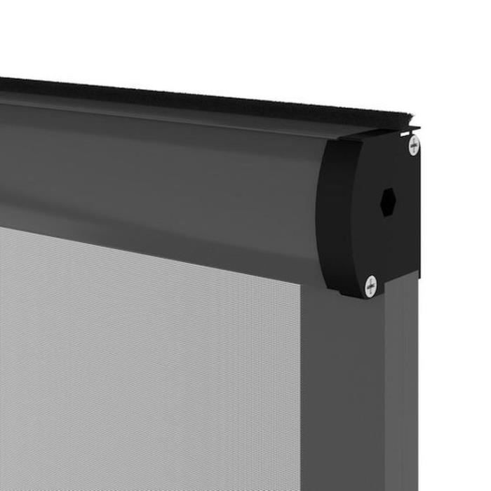 Window mosquito net L125 x H145 cm in anthracite grey aluminium - Can be cut to size in width and height