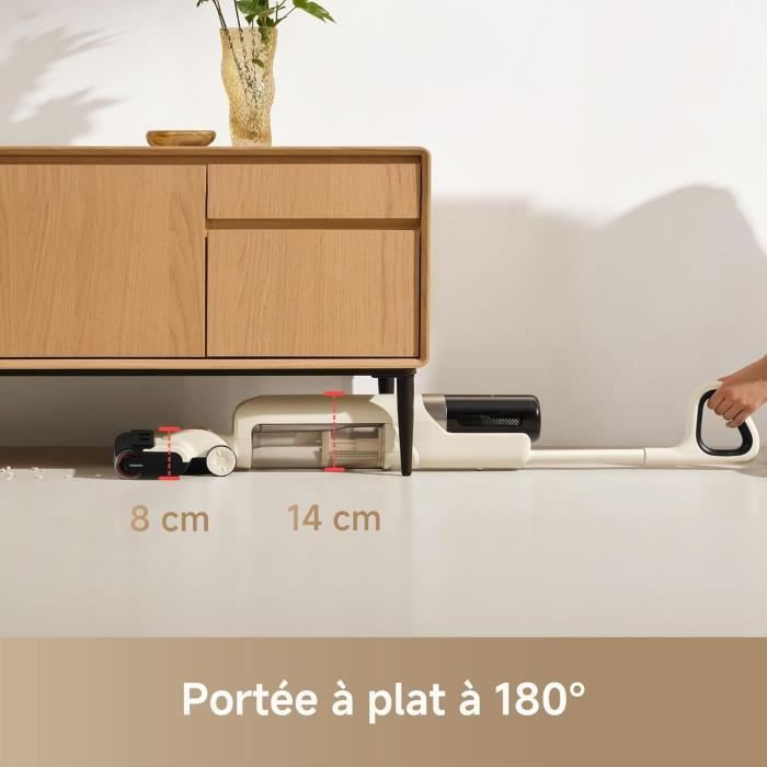 MOVA K30 - Wet and Dry Vacuum Cleaner - 180° Flat Range - 18 kPa Suction - Edge Cleaning - Hot Air Drying