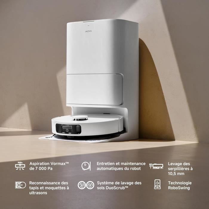 MOVA E30 Ultra - Robot Vacuum Cleaner with Automatic Emptying - Automatic Mop Cleaning - RoboSwing Technology