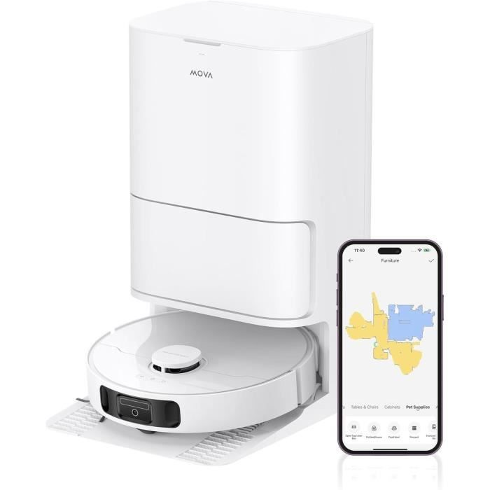 MOVA E30 Ultra - Robot Vacuum Cleaner with Automatic Emptying - Automatic Mop Cleaning - RoboSwing Technology