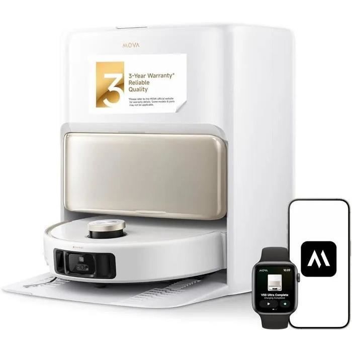 MOVA V50 Ultra Complete Robot Vacuum Cleaner - 24,000 Pa Power - Thermal Floor Washing with DuoSolution System