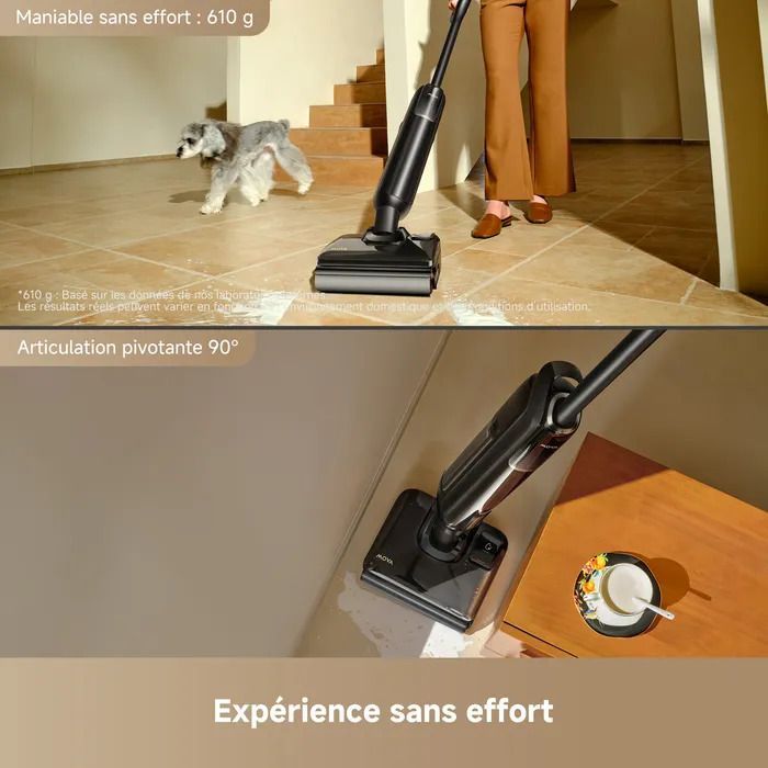 MOVA M50 - Stick Vacuum and Floor Cleaner - 22,000 Pa - Brush Washing at 85 °C - 90° Rotation - Smart Dirt Detection