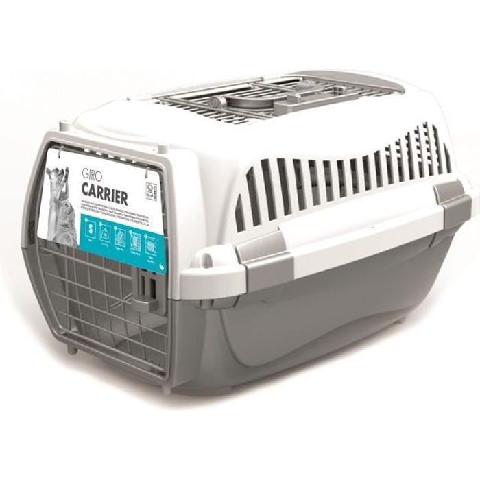 MPETS Transport Cage - For Dogs - M - Gray and White