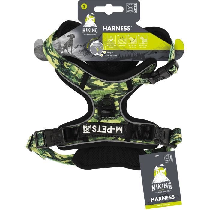 Harness - M PETS - HIKING - Camouflage S - Padded fabric - Safety clip - Handle - Back/front leash