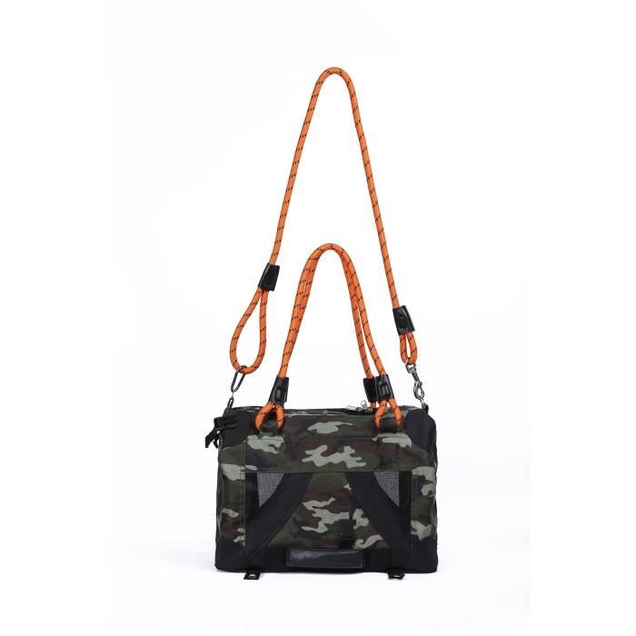 Carrying bag - M PETS - REMIX 2 in 1 Camouflage & Orange - 41 x 28 x 28 cm - Foldable - Lightweight - Harness belt