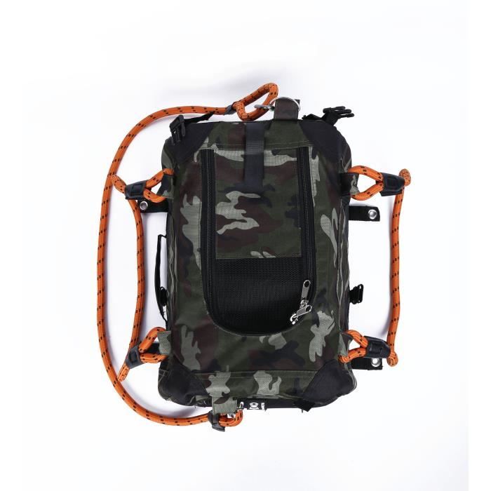 Carrying bag - M PETS - REMIX 2 in 1 Camouflage & Orange - 41 x 28 x 28 cm - Foldable - Lightweight - Harness belt