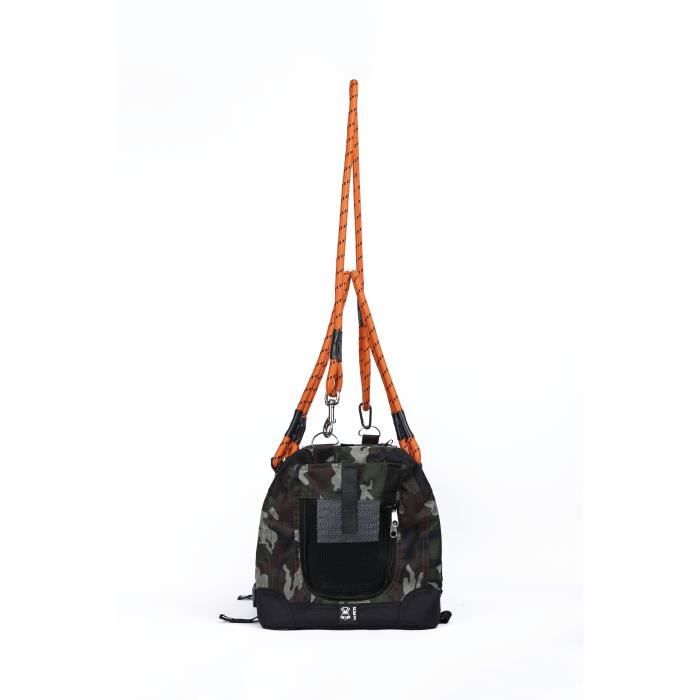 Carrying bag - M PETS - REMIX 2 in 1 Camouflage & Orange - 41 x 28 x 28 cm - Foldable - Lightweight - Harness belt