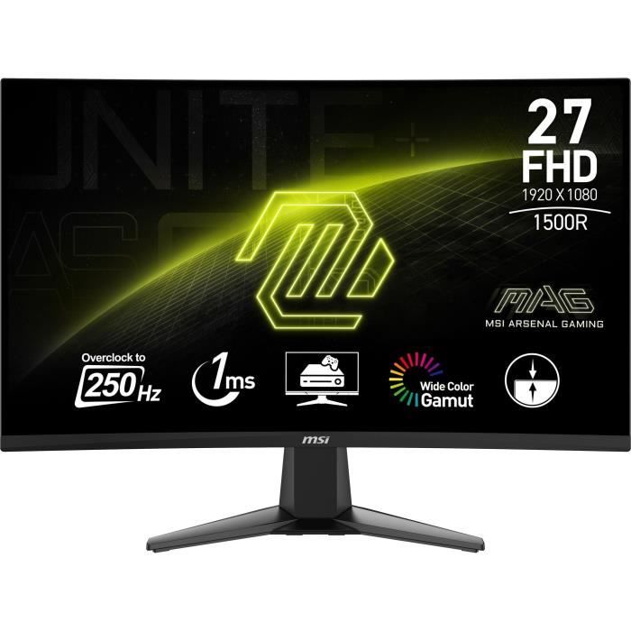Gaming Monitor - MSI - 27'' Curved 1500R - QHD - 1ms - 250Hz - HDR Ready - Adaptive Sync - VESA Compatible