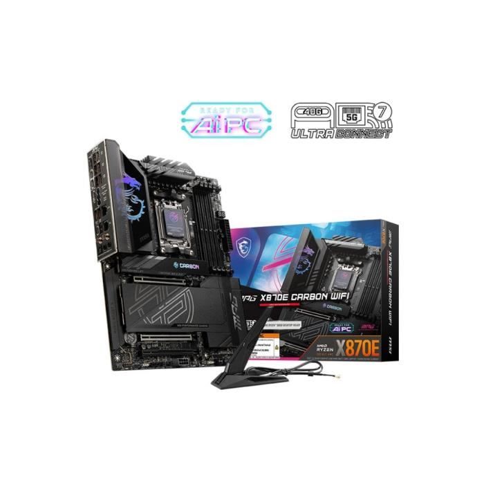 Motherboard - MSI - MPG X870E CARBON WIFI - Wi-Fi 7, 5G LAN, USB 40 Gb/s, RGB LED, additional PCIe