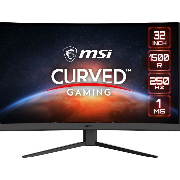 Curved PC Gamer screen - MSI - Optix G32C4X - 31.5 VA FHD 1ms - 250Hz - 2 x HDMI (2.0) - 1 x DP (1.2a) - 1 x DC Jack