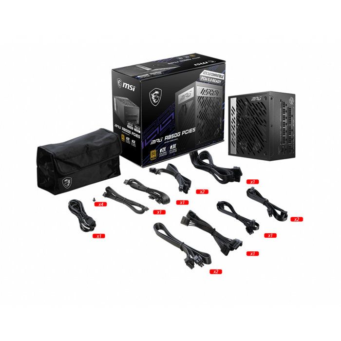 Power block - MSI - MPG A850G PCIe5 - 850V - 50 ~ 60 Hz